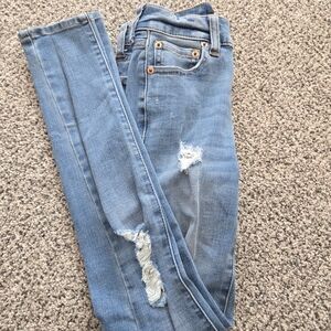 Aeropostale Light Blue Distressed Skinny Jeans
